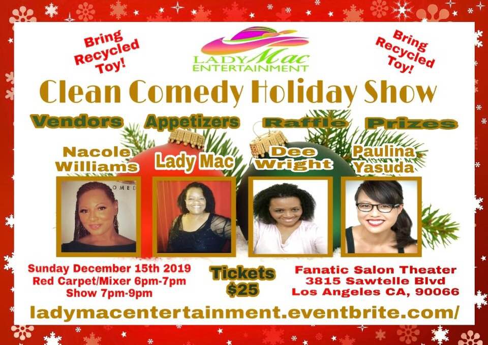 Clean Comedy Holiday Show, Fanatic Salon, Culver City