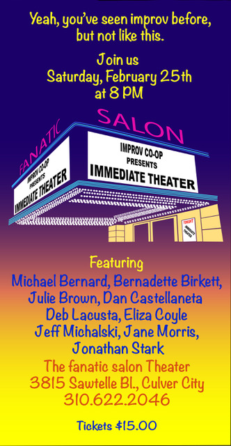 immediate theater, culver city, comedy show, fanatic salon