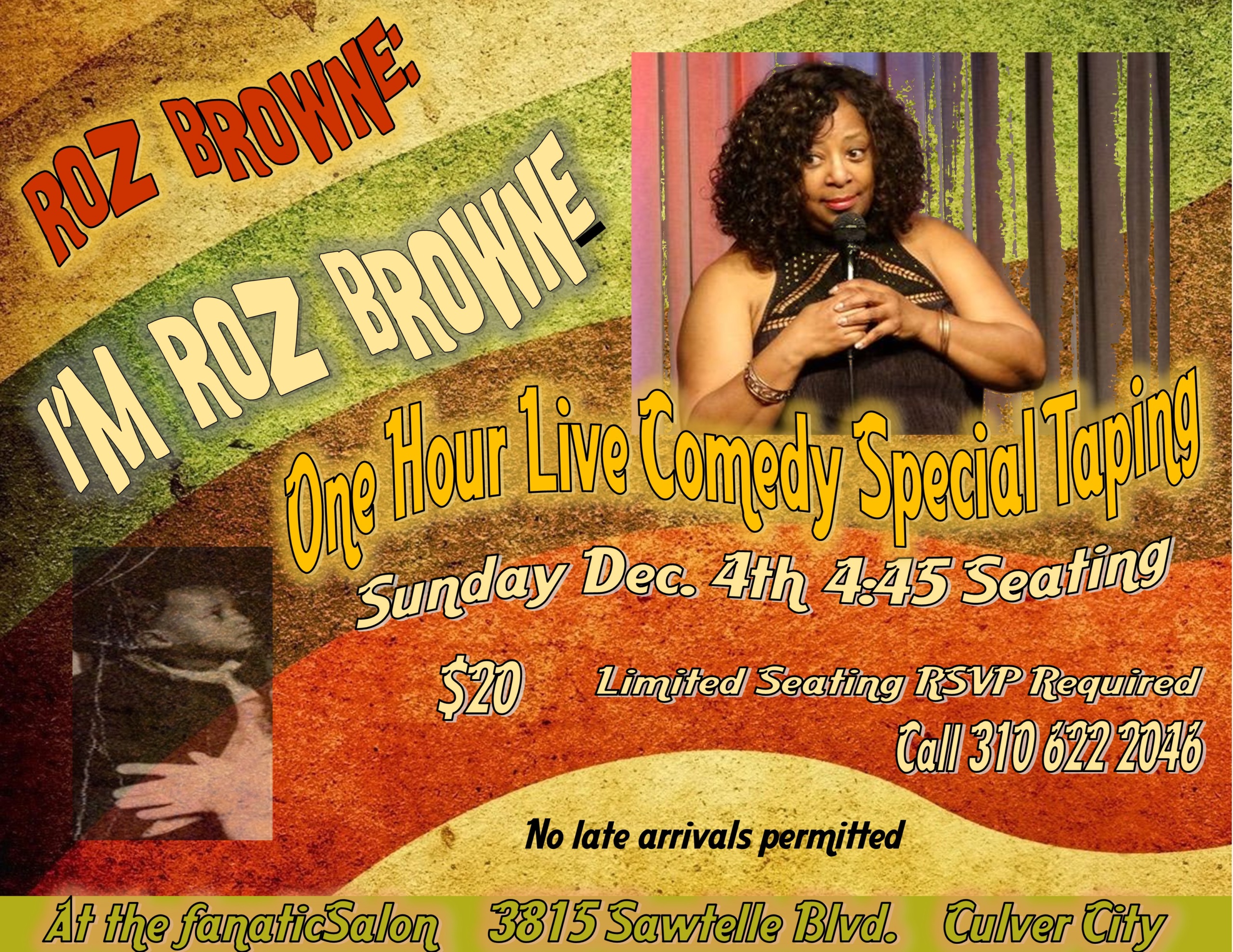 roz browne, stand up, special, fanatic salon, culver city