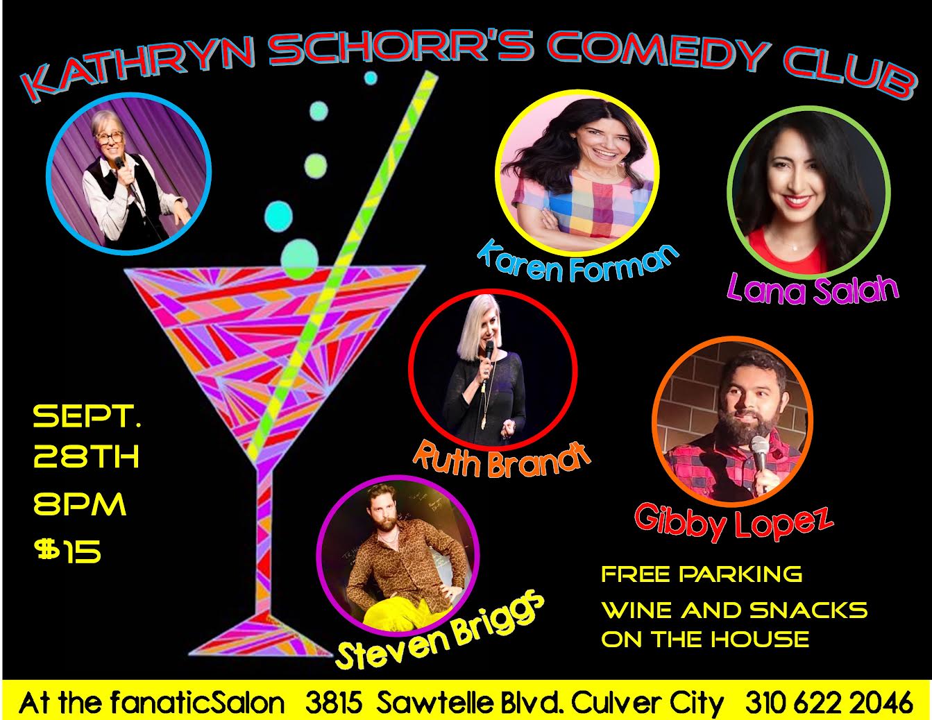 kathryn schorr's comedy club, fanatic salon