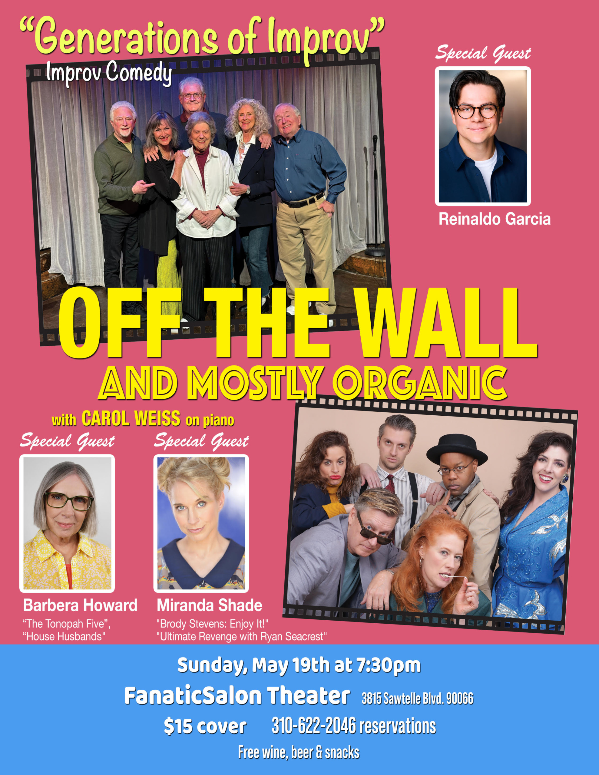 off the wall with mostly organic, fanatic salon, culver city, improv