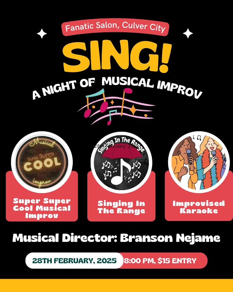 Sing, musical improv, fanatic salon, culver city