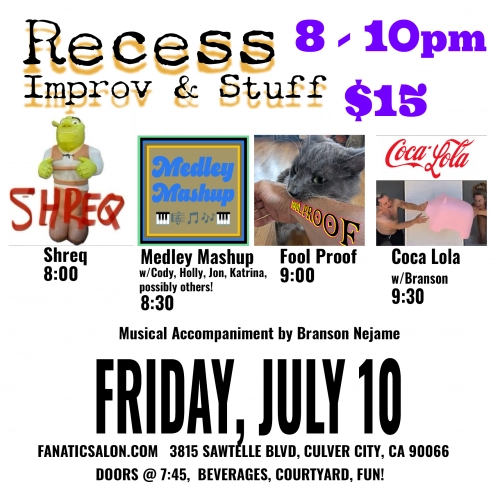Recess Improv show flyer