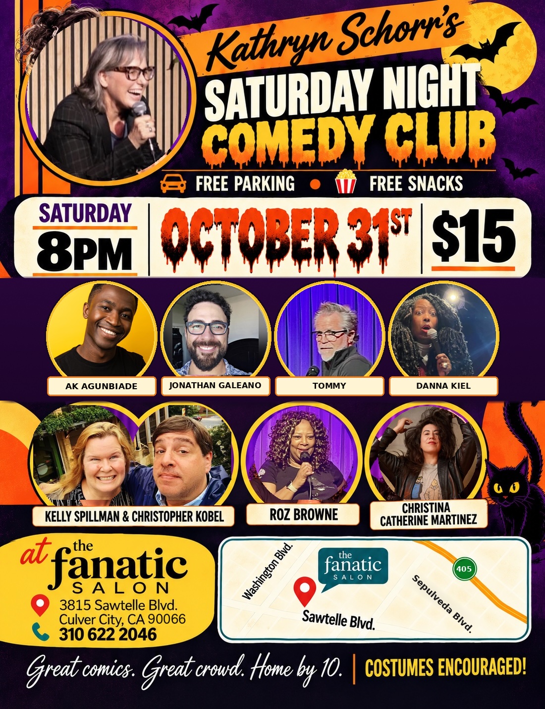 Kathryn Schorr's Saturday Night Comedy Club 10/31 flyer